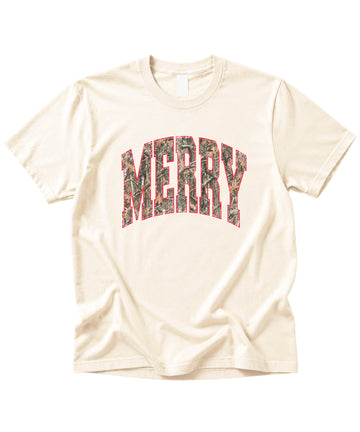 Merry Camo Christmas shirt Natural adult view 1