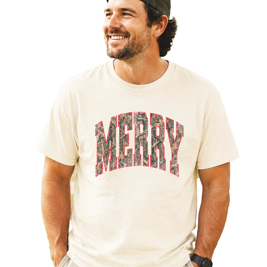 Merry Camo Christmas shirt Natural adult view 3