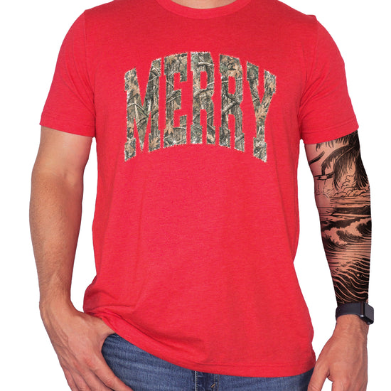 Merry Camo Christmas shirt Vintage Red adult view 3
