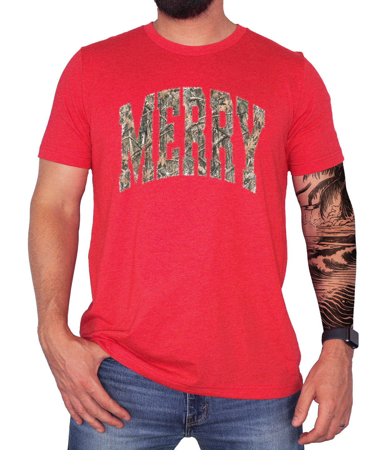 Merry Camo Christmas shirt Vintage Red adult view 3