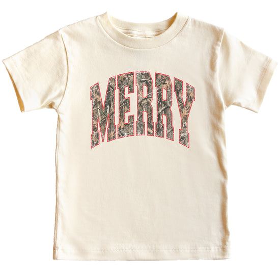 Merry Camo Christmas shirt Natural kids view 1