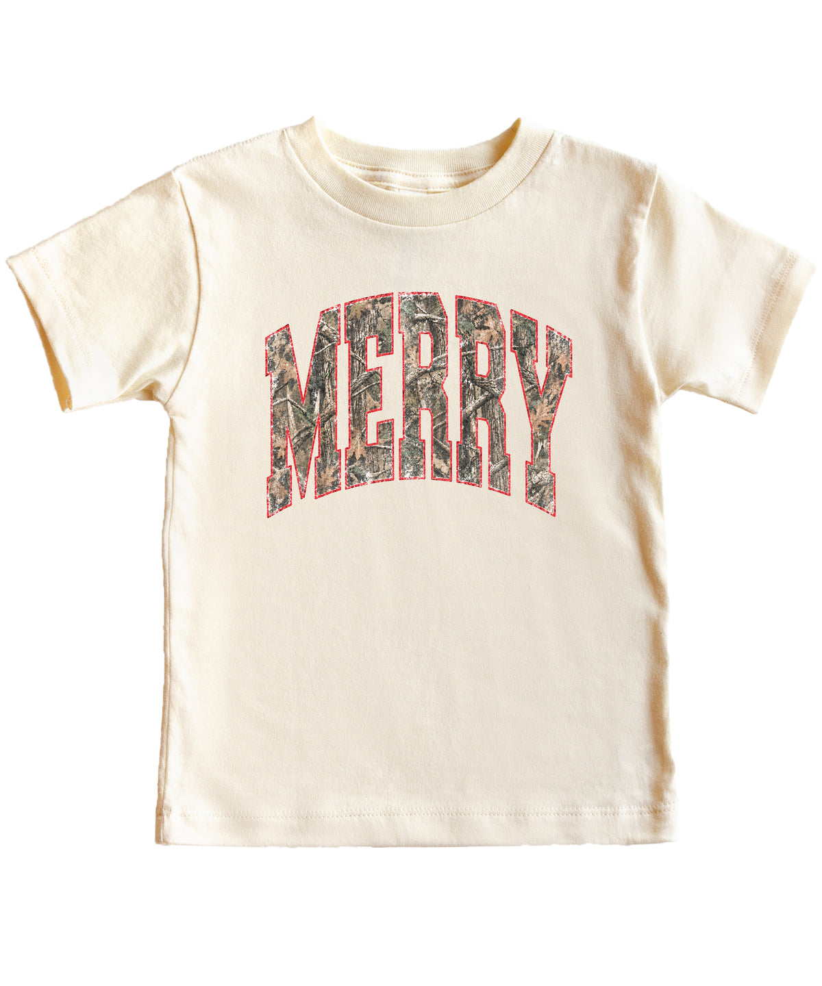 Merry Camo Christmas shirt Natural kids view 1