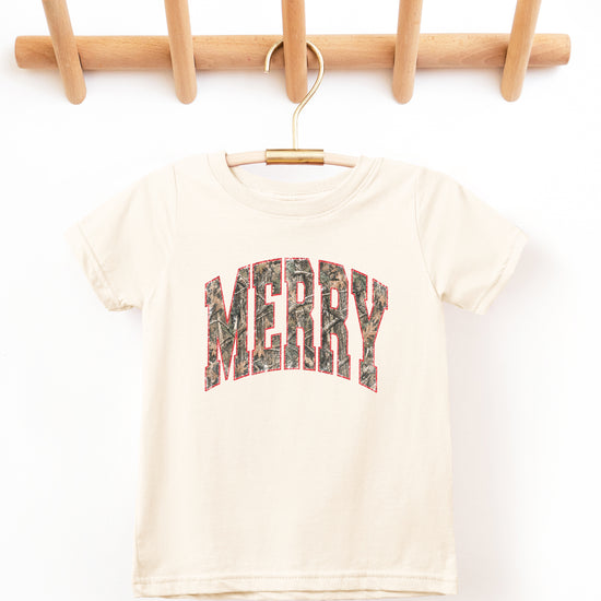 Merry Camo Christmas shirt Natural kids view 4