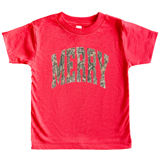 Merry Camo Christmas shirt Vintage Red kids view 1