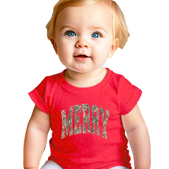 Merry Camo Christmas shirt Vintage Red kids view 4
