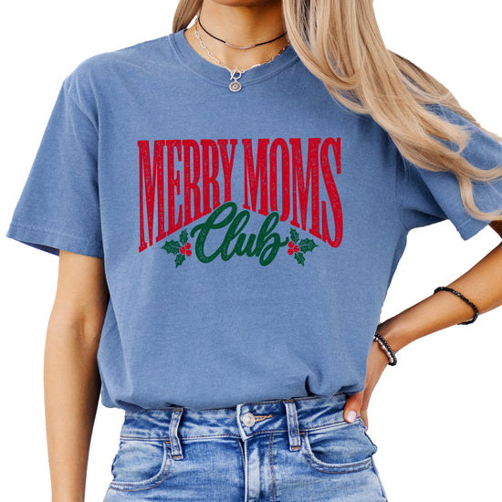 Merry Moms Club Christmas shirt Blue Jean