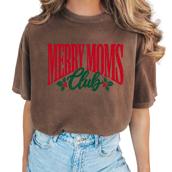 Merry Moms Club Christmas shirt Espresso