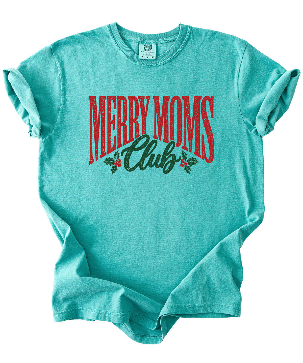 Merry Moms Club Christmas shirt Seafoam