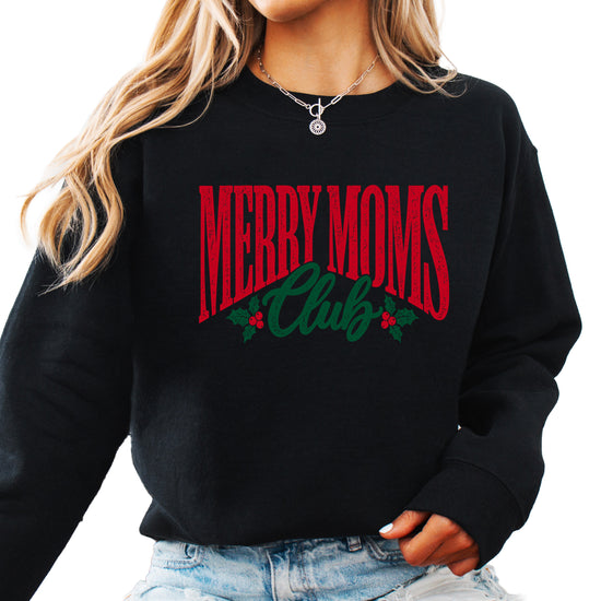 Merry Moms Club Christmas Sweatshirt for Women