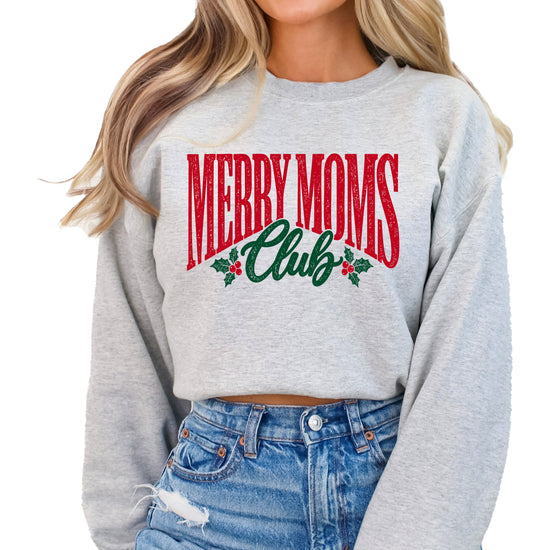 Merry Moms Club Christmas Sweatshirt for Women