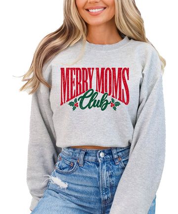 Merry Moms Club Christmas Sweatshirt for Women