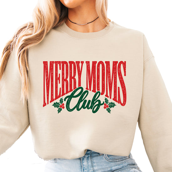 Merry Moms Club Christmas Sweatshirt for Women