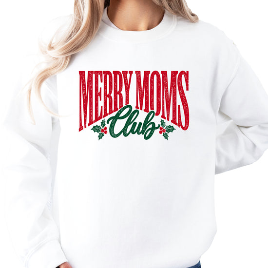 Merry Moms Club Christmas Sweatshirt for Women
