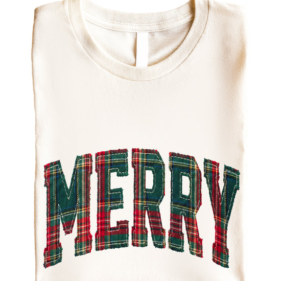 Merry plaid Christmas shirt, Natural, image 4