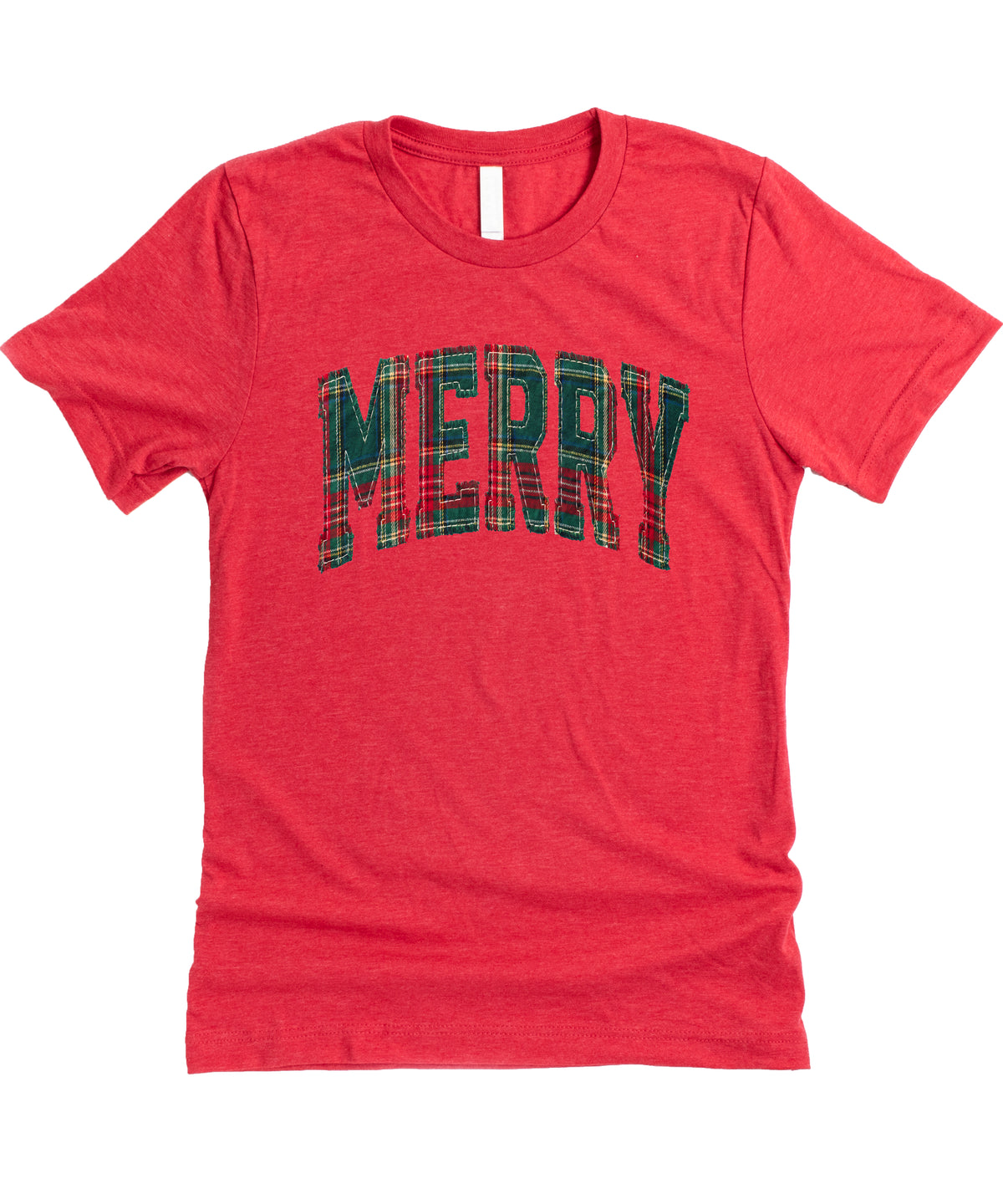 Merry plaid Christmas shirt, Vintage Red, image 1
