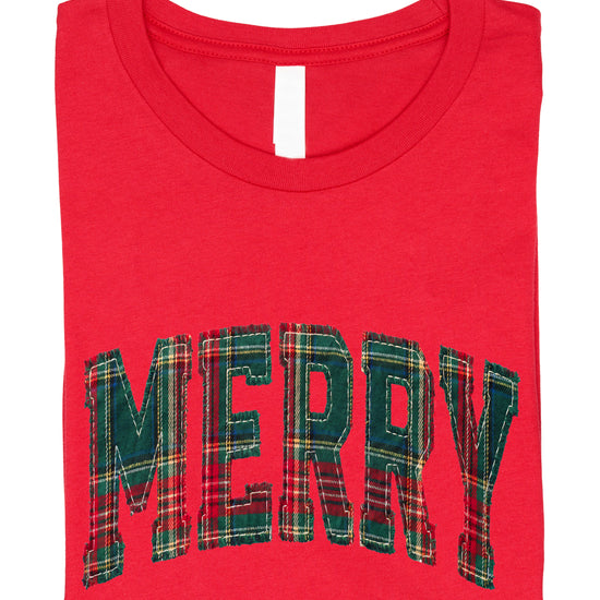 Merry plaid Christmas shirt, Vintage Red, image 4
