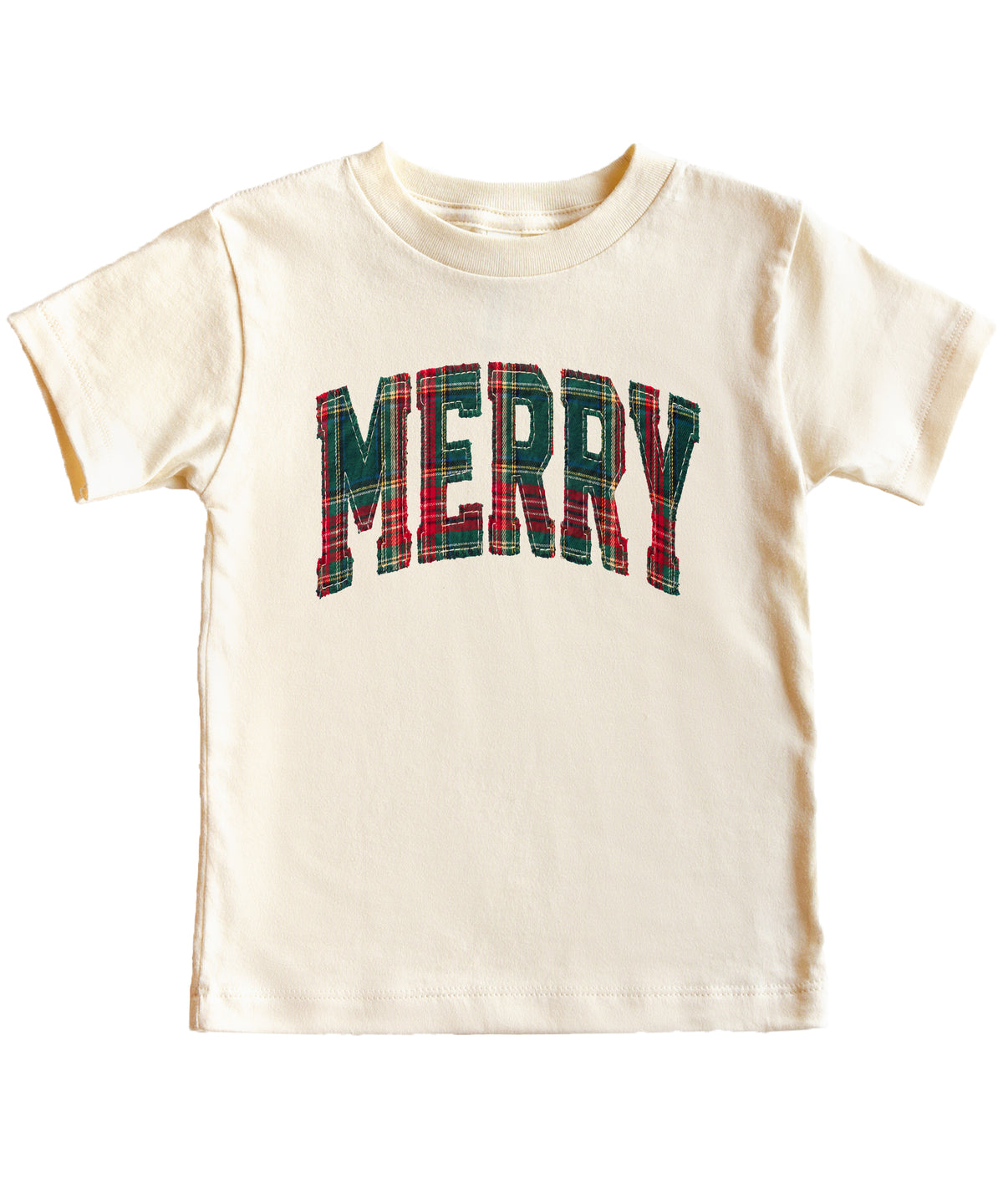 Merry plaid Christmas shirt, Natural, kids image 1