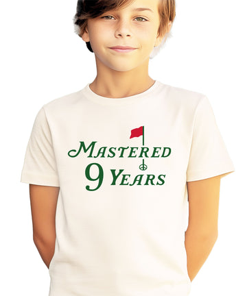 Mastered 9 Years Golf Shirt | Kids 9th Birthday Tee