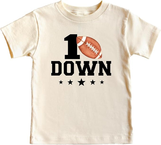 1st Birthday Football Shirt for Boys - 1 Down Party Tee