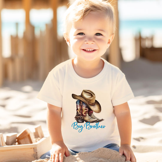 Big Brother Brown Boots Western sibling reveal tee - Natural view 2