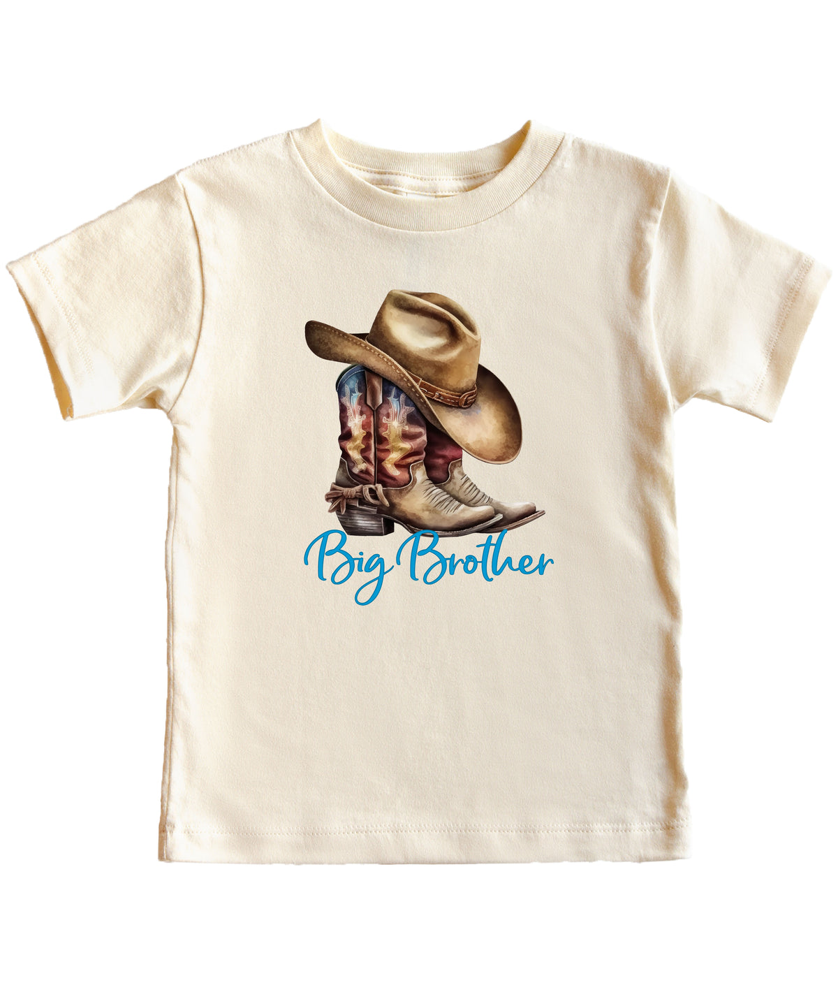 Big Brother Brown Boots Western sibling reveal tee - Natural view 3