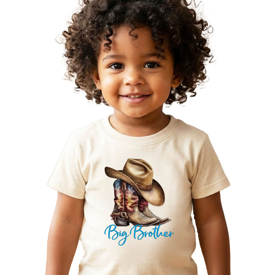 Big Brother Brown Boots Western sibling reveal tee - Natural view 4