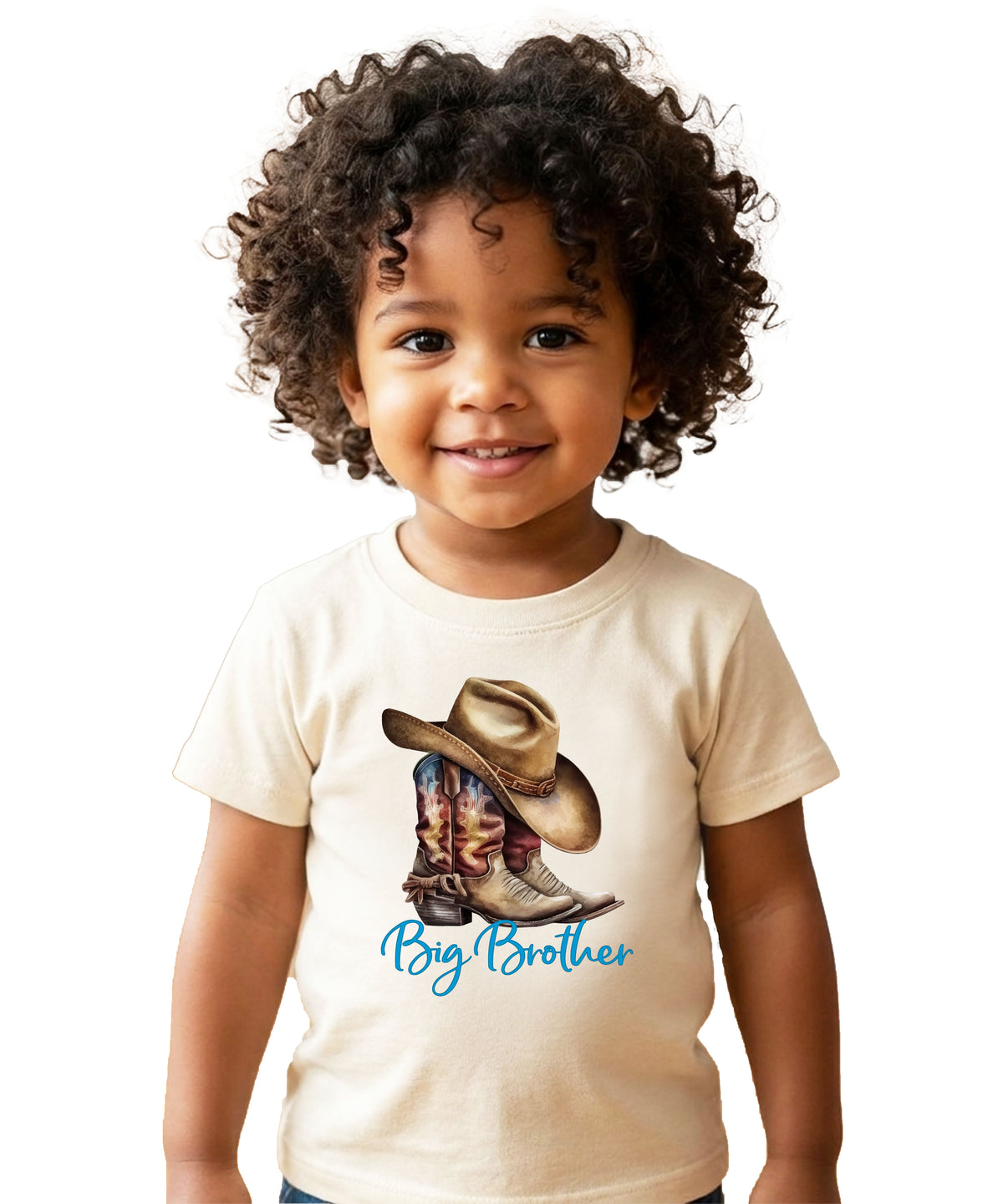 Big Brother Brown Boots Western sibling reveal tee - Natural view 4