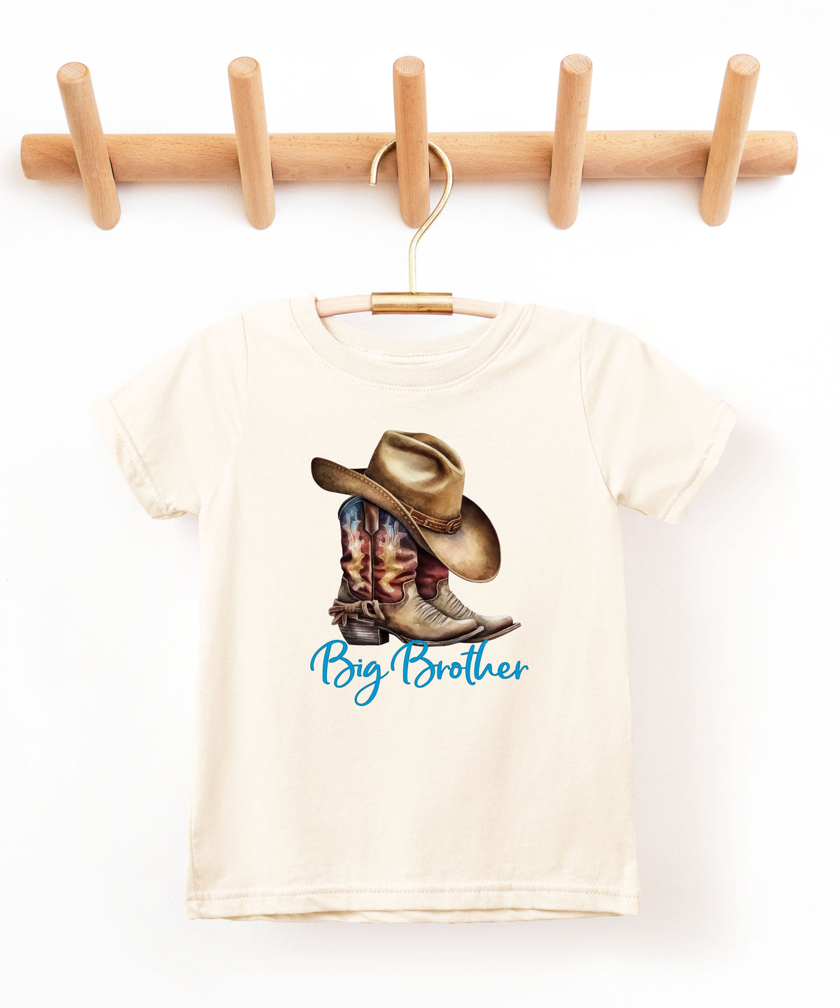 Big Brother Brown Boots Western sibling reveal tee - Natural view 6