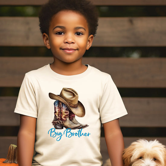 Big Brother Brown Boots Western sibling reveal tee - Natural view 7