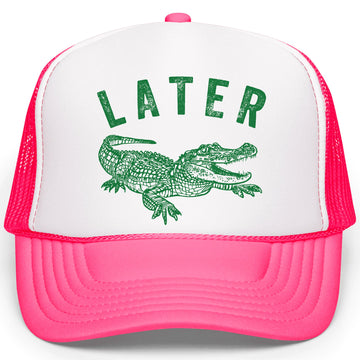 Later Gator Trucker Hat for Men & Women Funny Foam Front Classic 5 Panel Mesh Snapback
