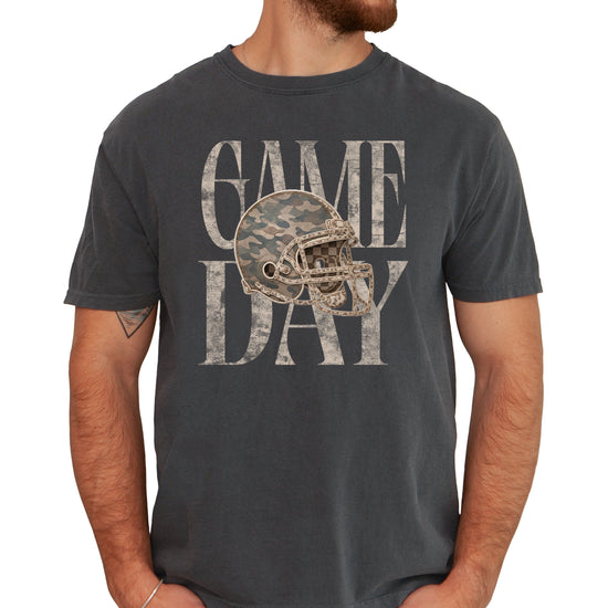 Pepper Shirt Game Day Camo Football Helmet Comfort Colors tee view 2 - Olive Loves Apple