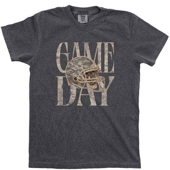 Pepper Shirt Game Day Camo Football Helmet Comfort Colors tee view 3 - Olive Loves Apple