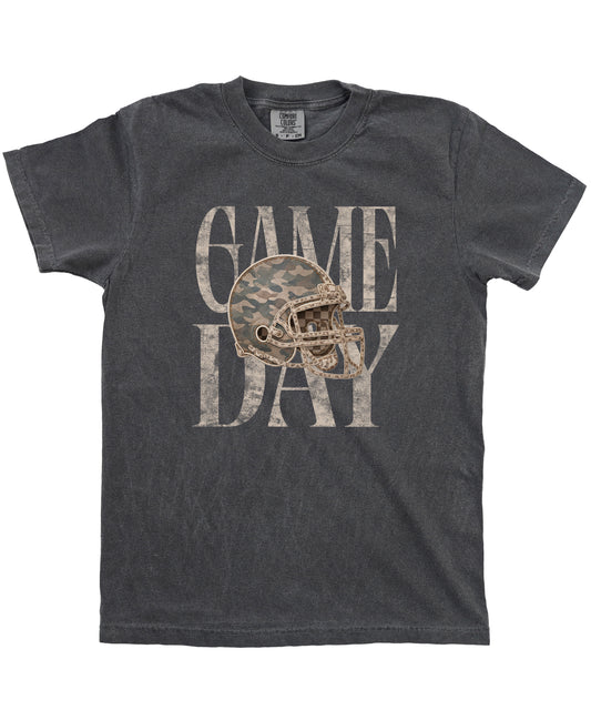 Pepper Shirt Game Day Camo Football Helmet Comfort Colors tee view 3 - Olive Loves Apple