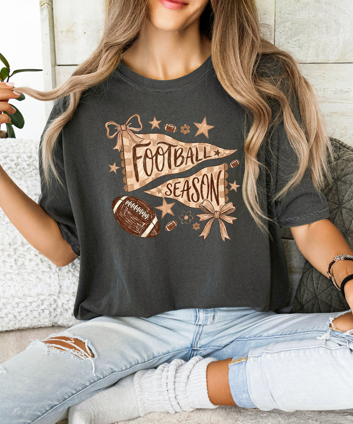 Olive Loves Apple Football Season game day tee - Pepper Shirt - view 5