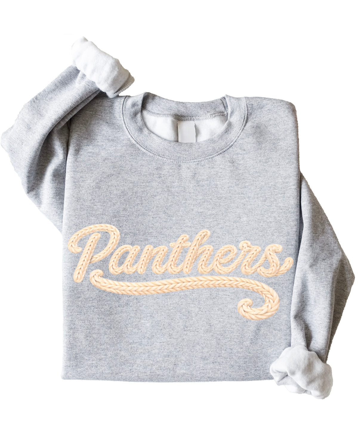 Panthers yarn look crewneck sweatshirt for women in Gray