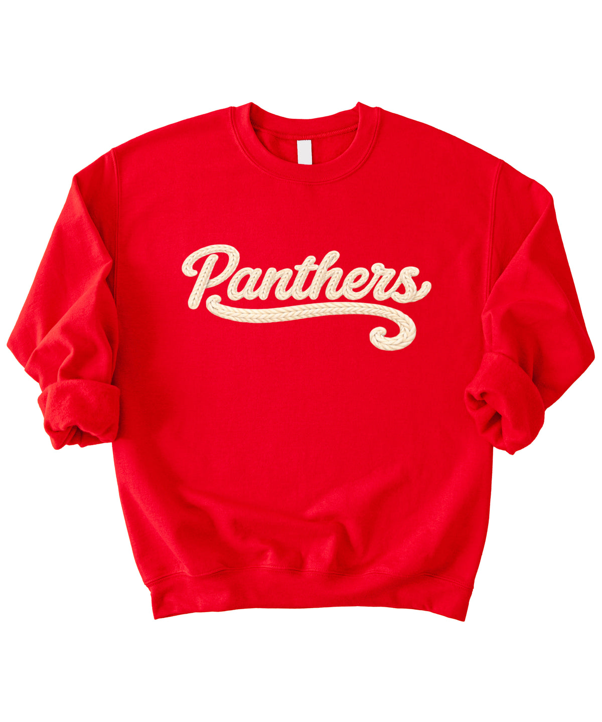Panthers yarn look crewneck sweatshirt for women in Red