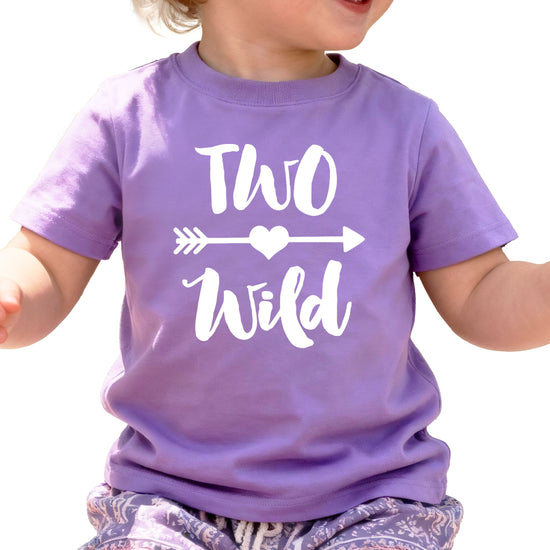 Two Wild 2nd birthday toddler girls shirt, purple, main front view