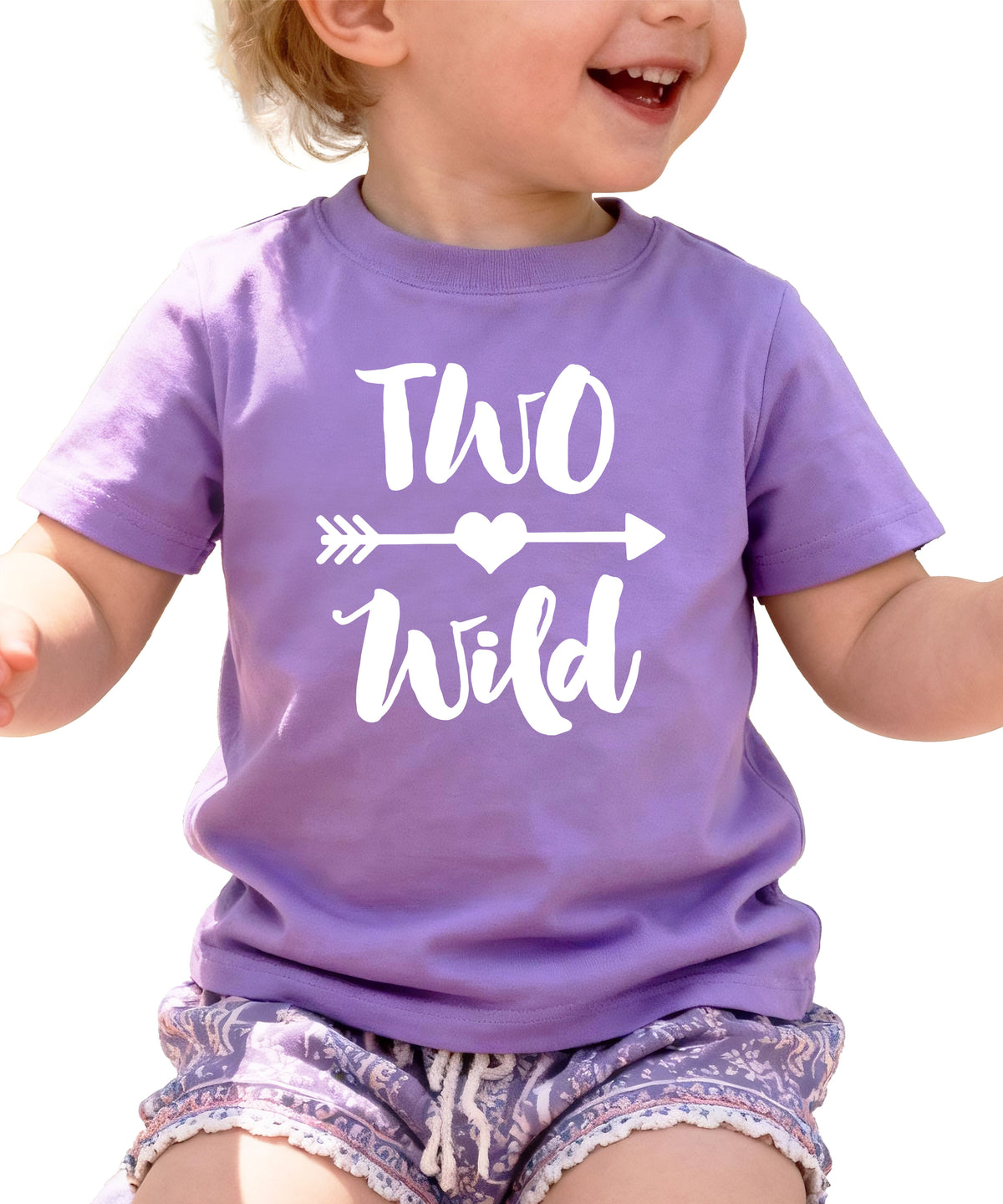 Two Wild 2nd birthday toddler girls shirt, purple, main front view