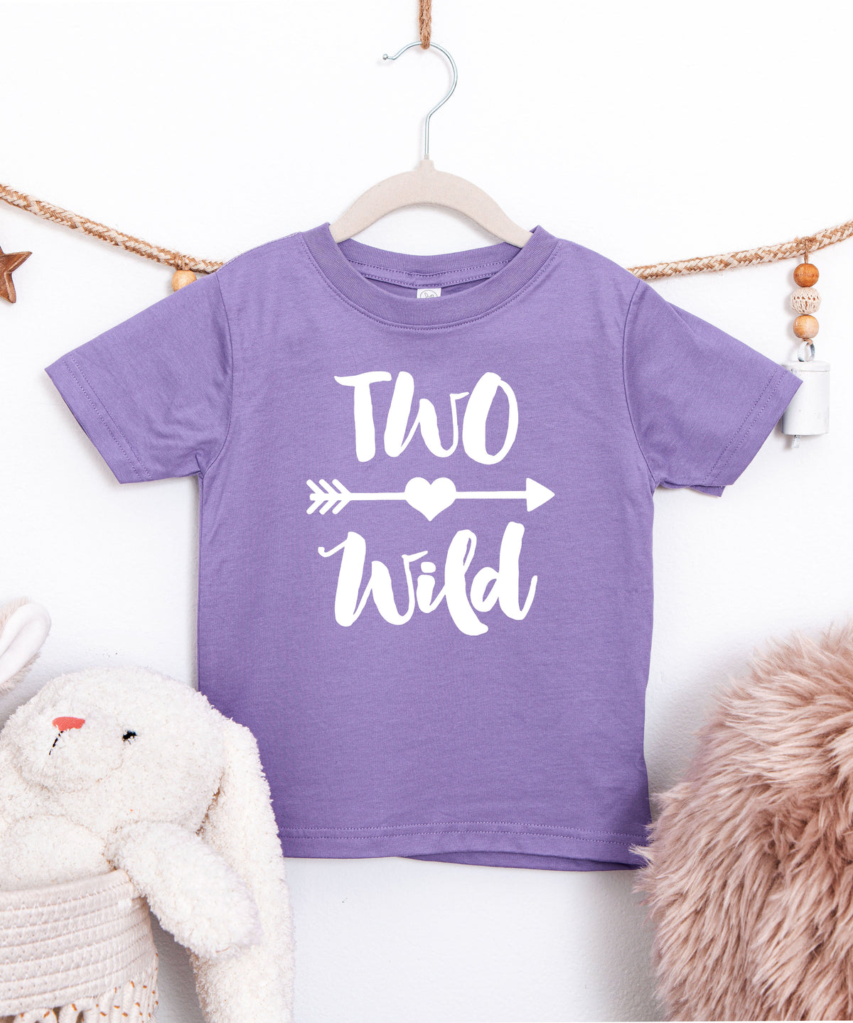 Two Wild 2nd birthday toddler girls shirt, purple, image 2