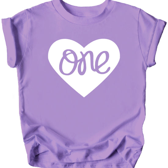 One in a Heart girls first birthday shirt, Purple, additional view 2
