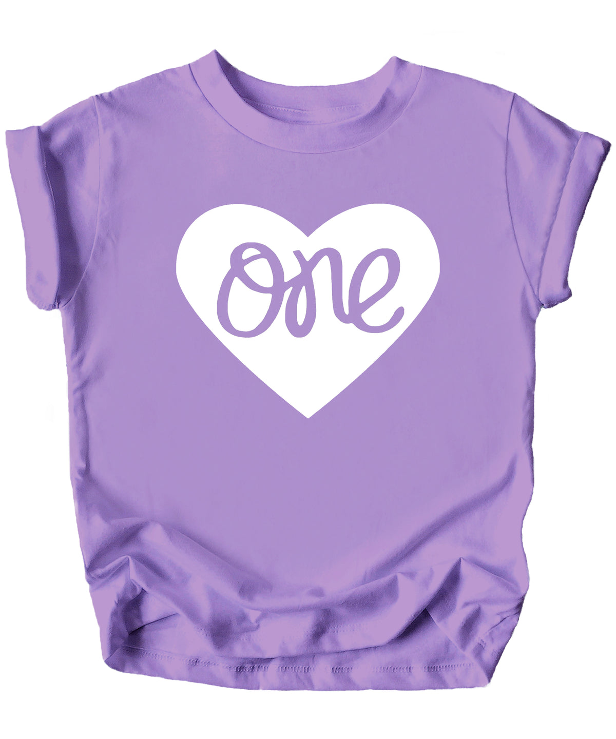 One in a Heart girls first birthday shirt, Purple, additional view 2