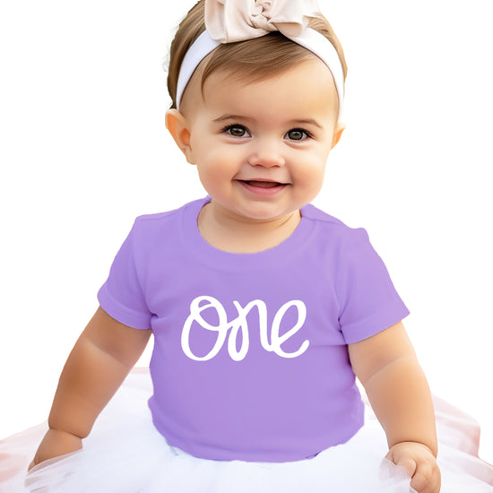 Purple One first birthday shirt for baby girls - view 3