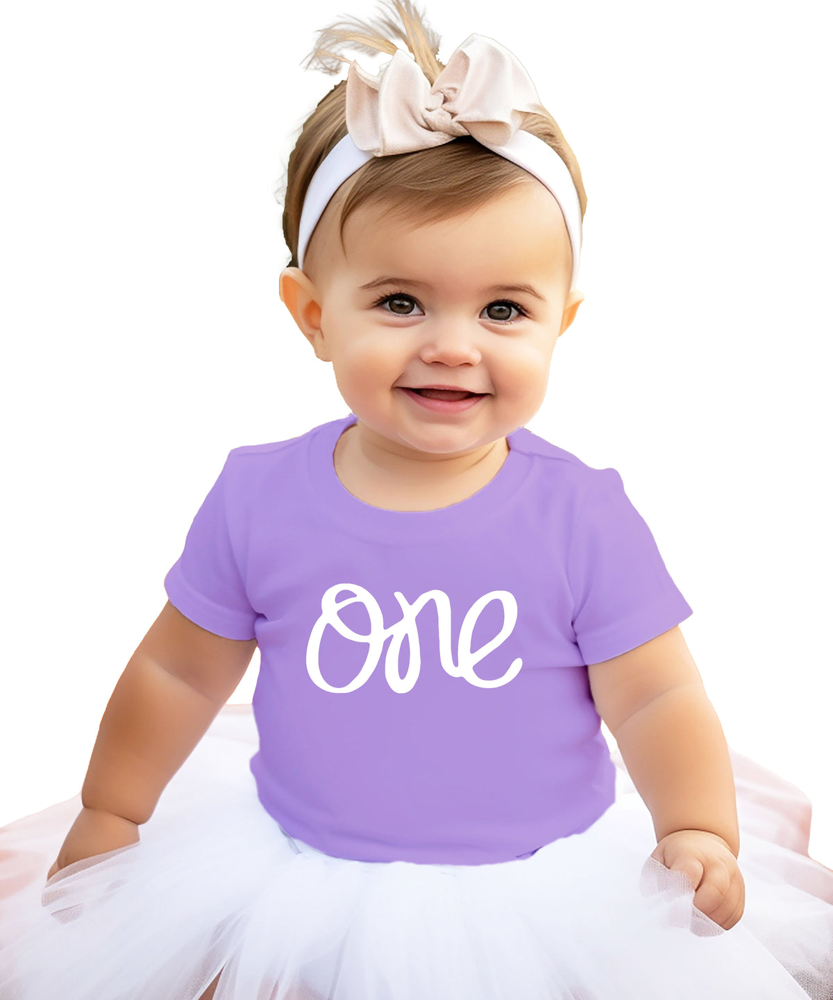 Purple One first birthday shirt for baby girls - view 3