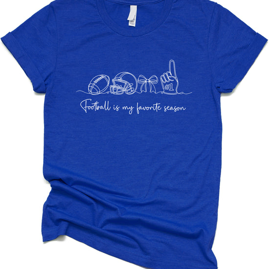 Football is My Favorite Season coquette bow game day tee, Vintage Royal Shirt, view 4