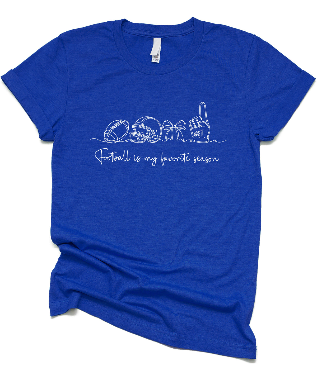 Football is My Favorite Season coquette bow game day tee, Vintage Royal Shirt, view 4