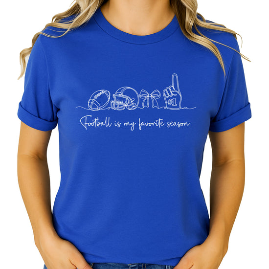 Football is My Favorite Season coquette bow game day tee, Vintage Royal Shirt, view 5