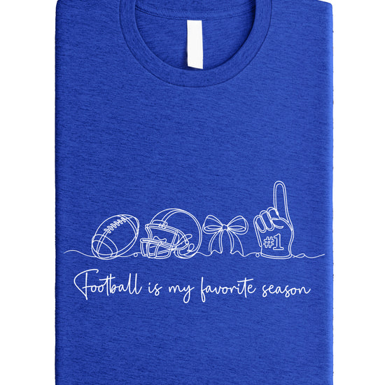 Football is My Favorite Season coquette bow game day tee, Vintage Royal Shirt, view 7