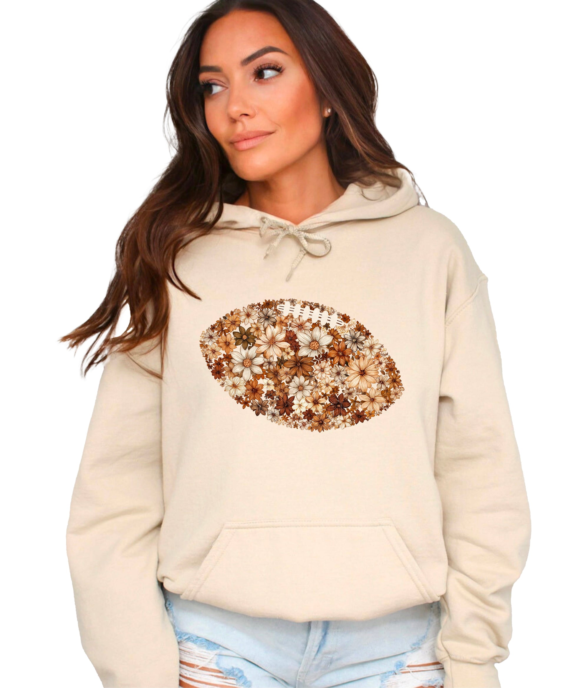 Floral Football Sand Hoodie for Women - view 1