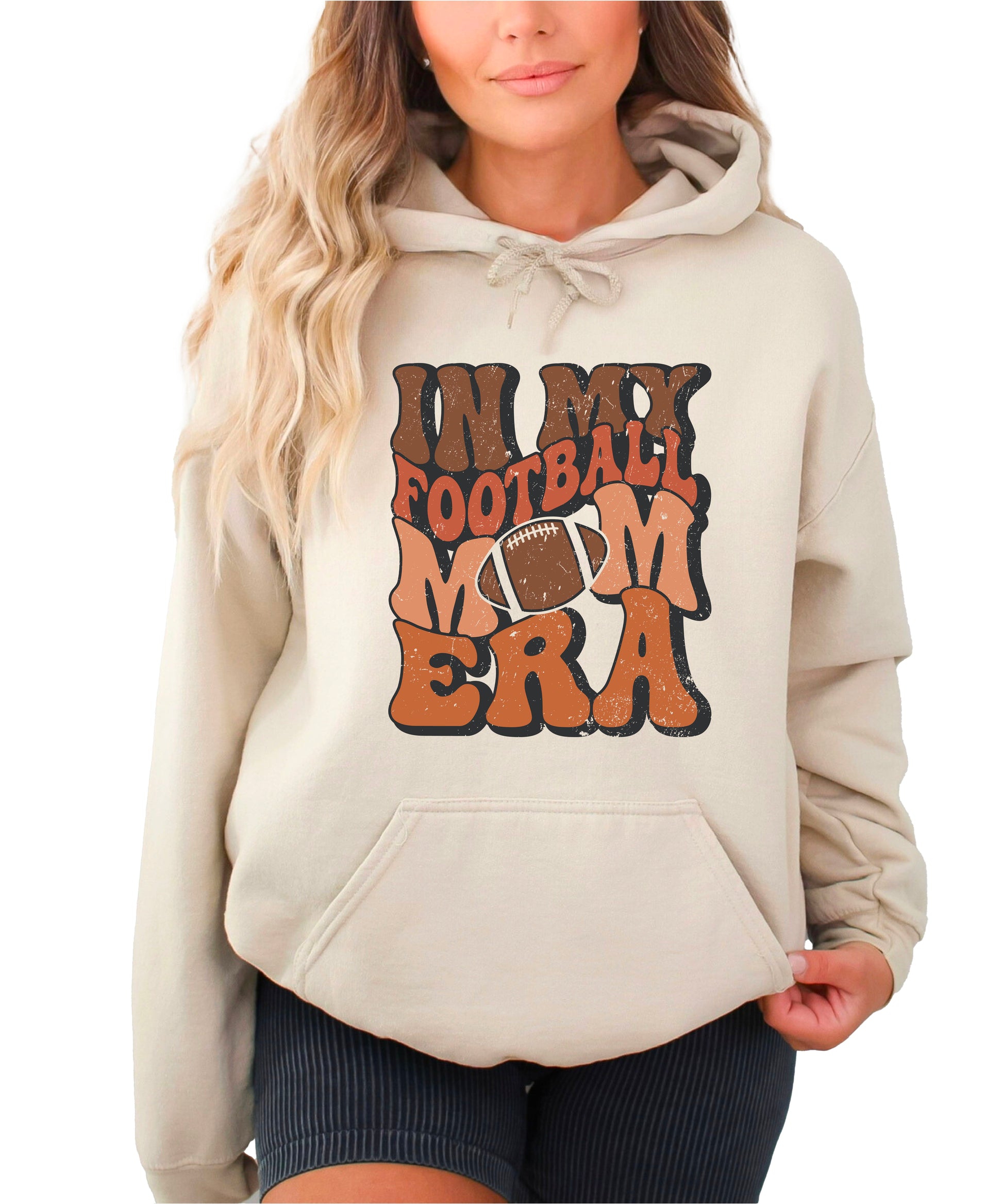 In My Football Mom Era hoodie in Sand - view 1