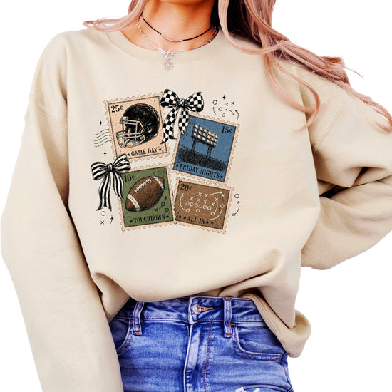 Vintage Football Sand crewneck sweatshirt, view 1
